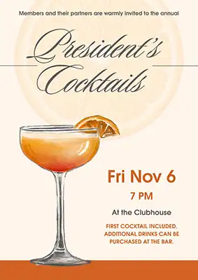 President's Cocktail Party flyer