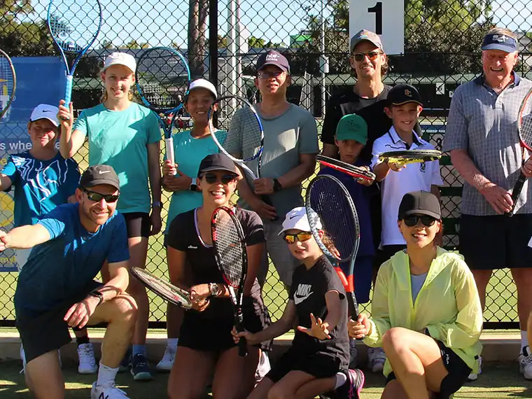 Families at tennis club